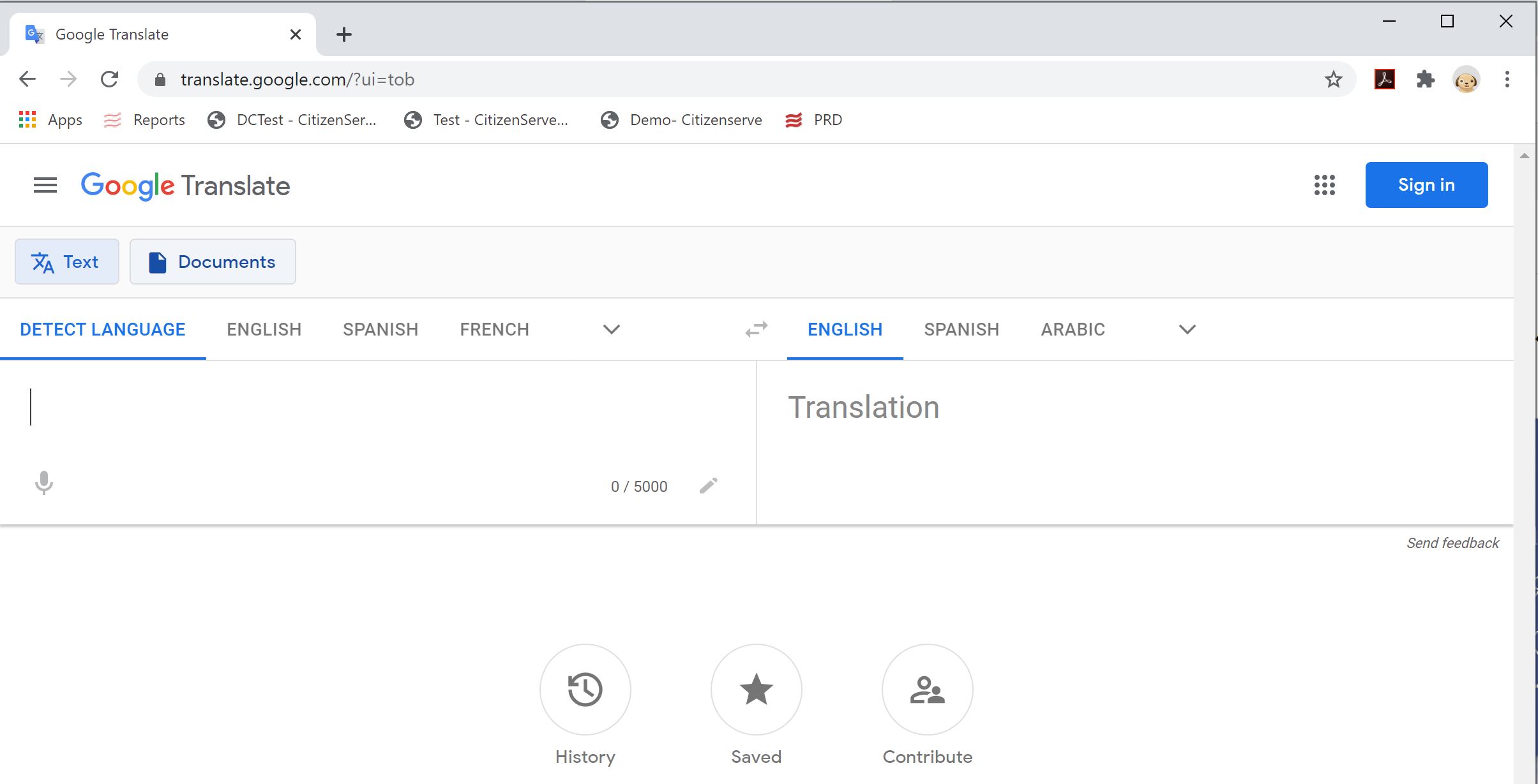 Display Citizenserve In Other Languages Using Google Translate 